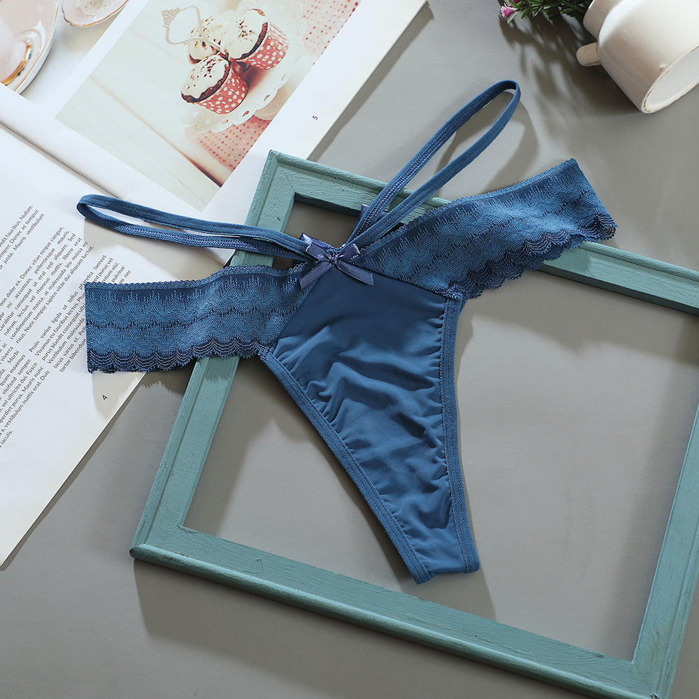 Blue G-String with Wrist Detail