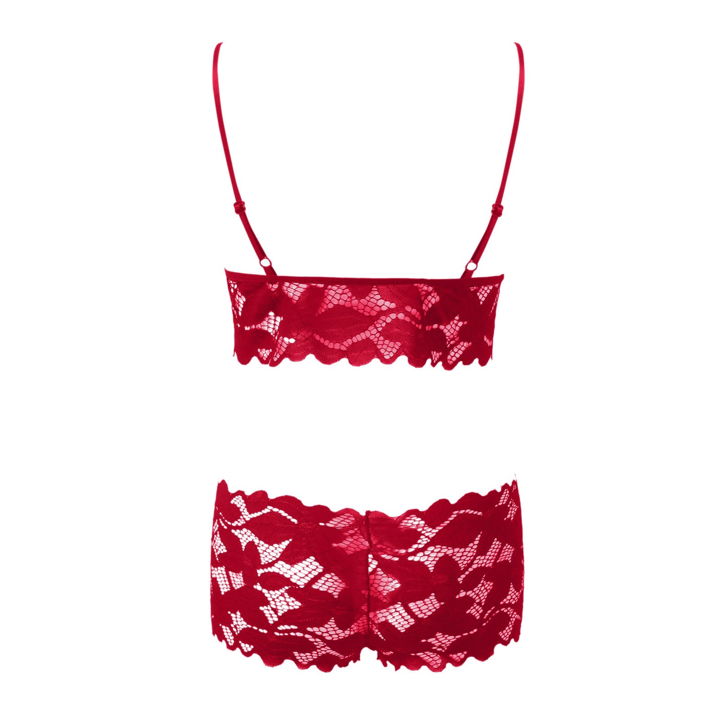 Red Romance: Lace Two-Piece Sleepwear Set