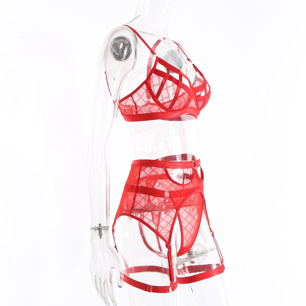 Seductive Silhouette: Strappy Curve-Hugging Lingerie Set