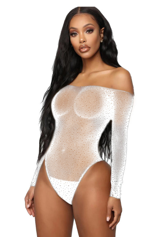 White Hot Rip-Ready Fishnet Bodysuit