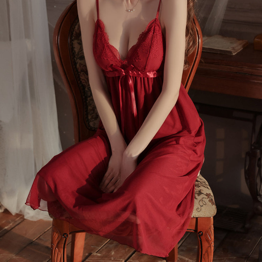 ❤️ Grace in Every Step – Super Long Red Dress ✨