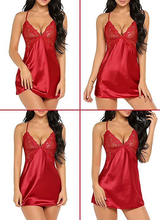 Red Short Nightwear Dress