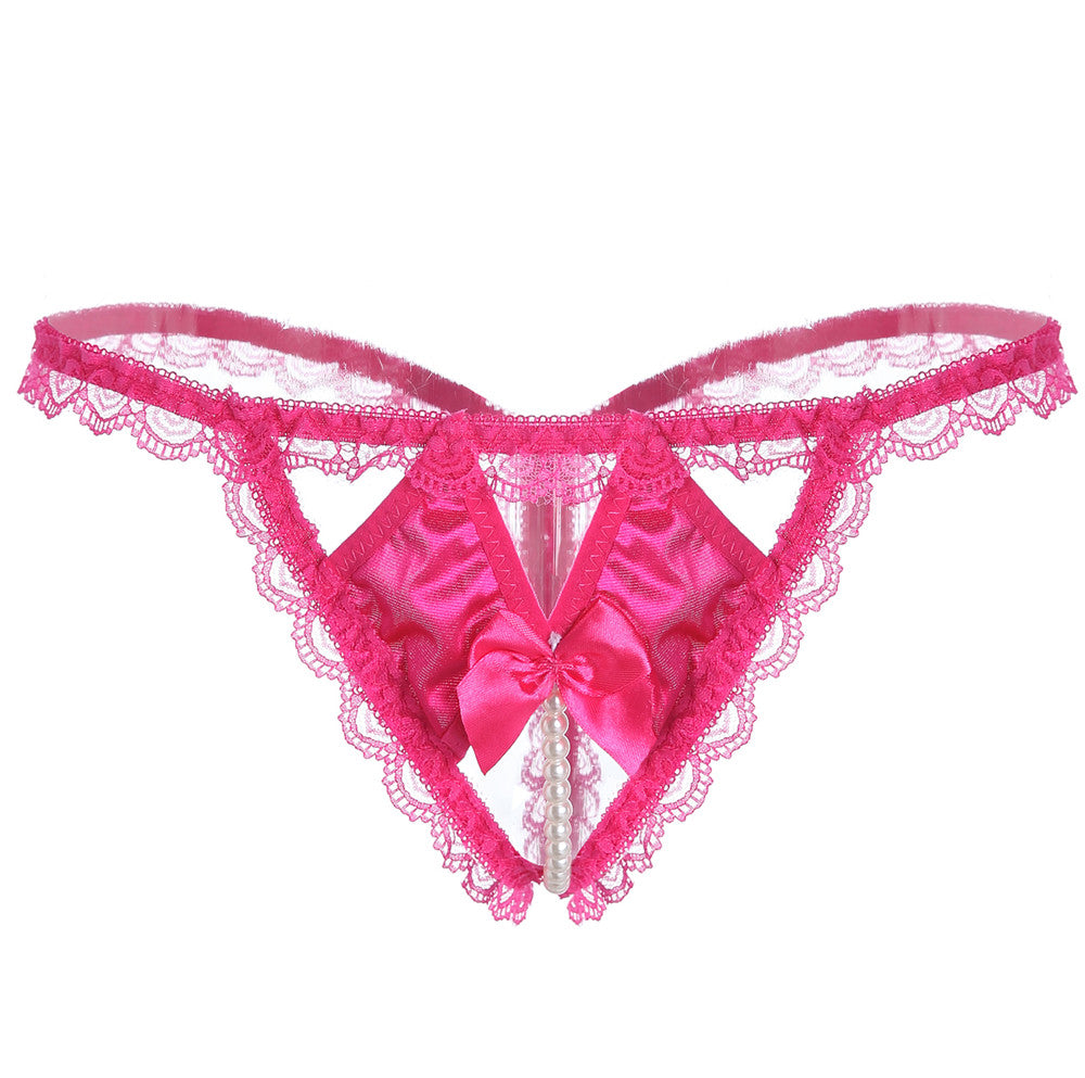 Pearl Elegance: Lace String