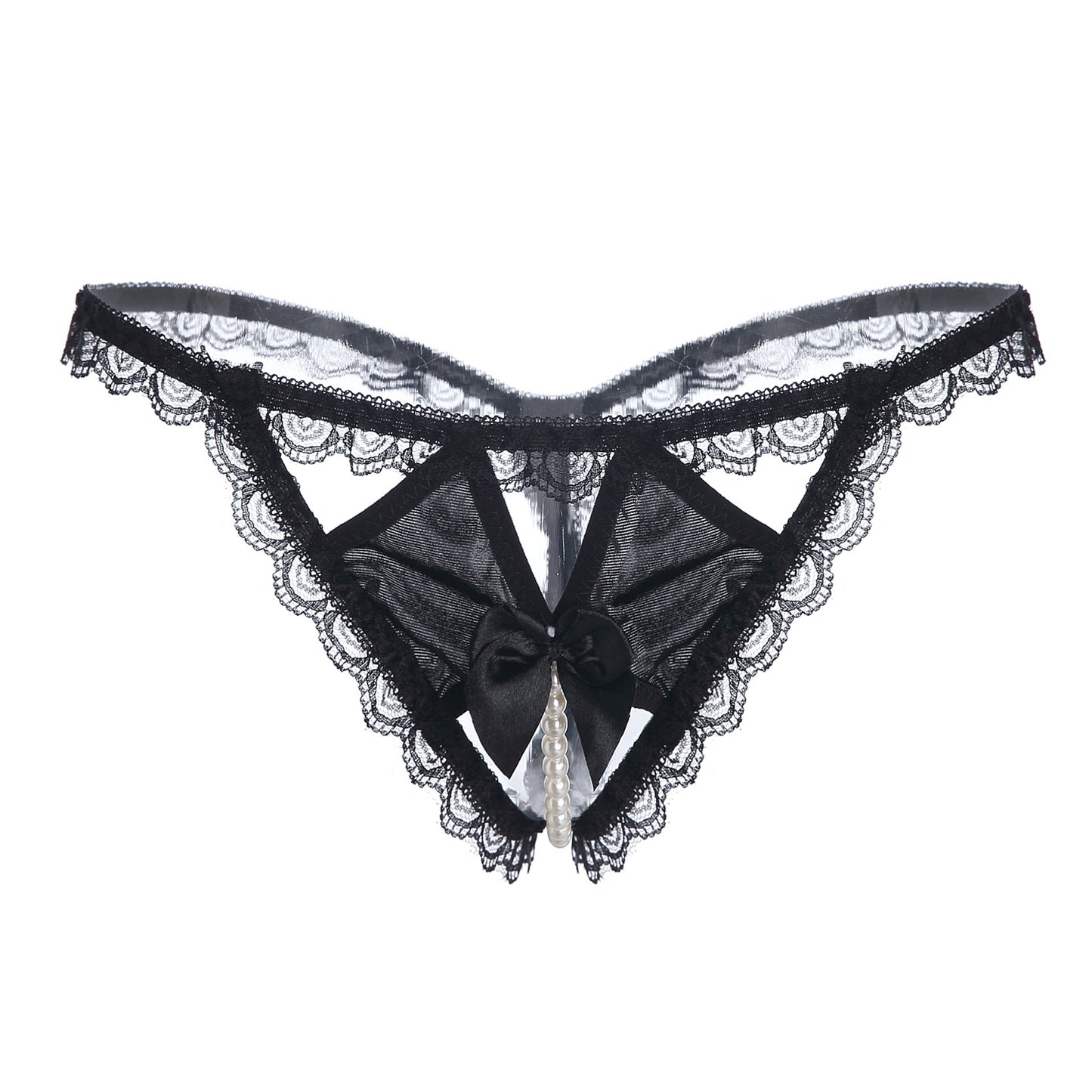 Pearl Elegance: Lace String