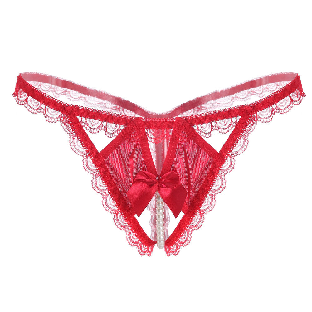 Pearl Elegance: Lace String