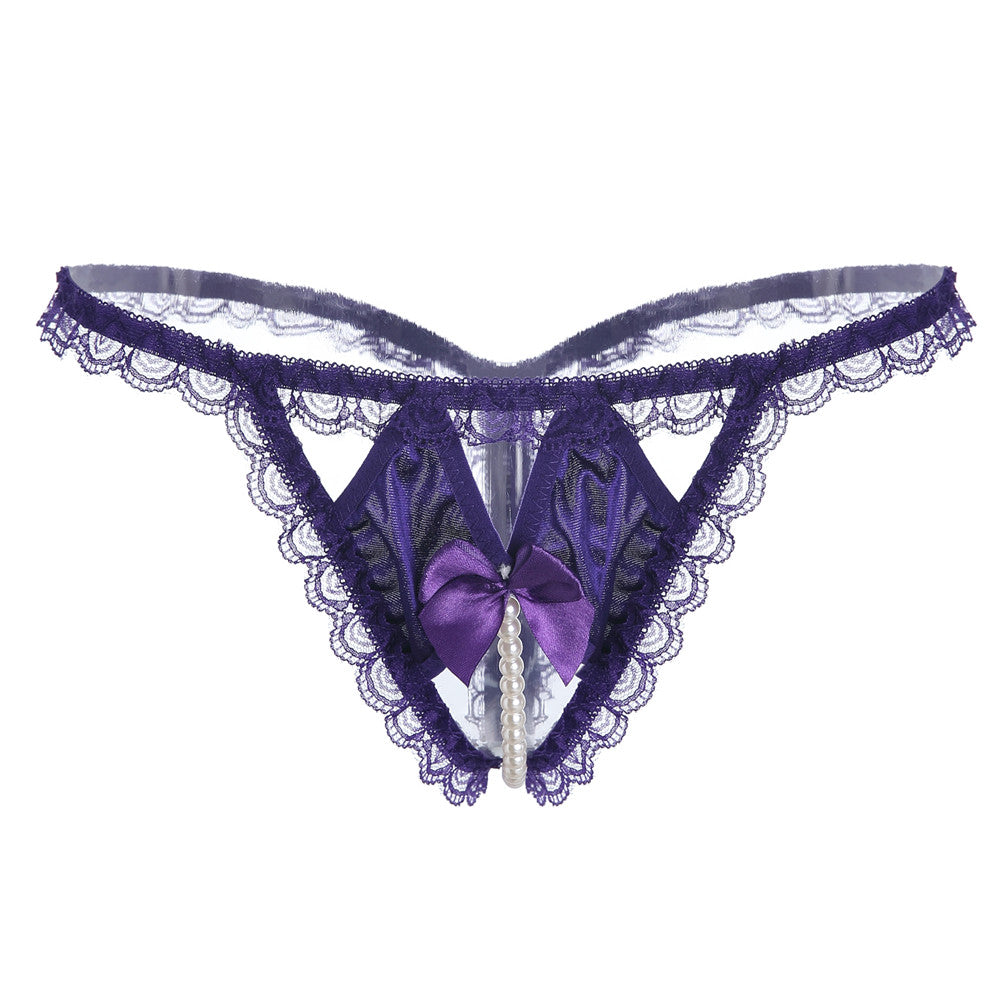 Pearl Elegance: Lace String