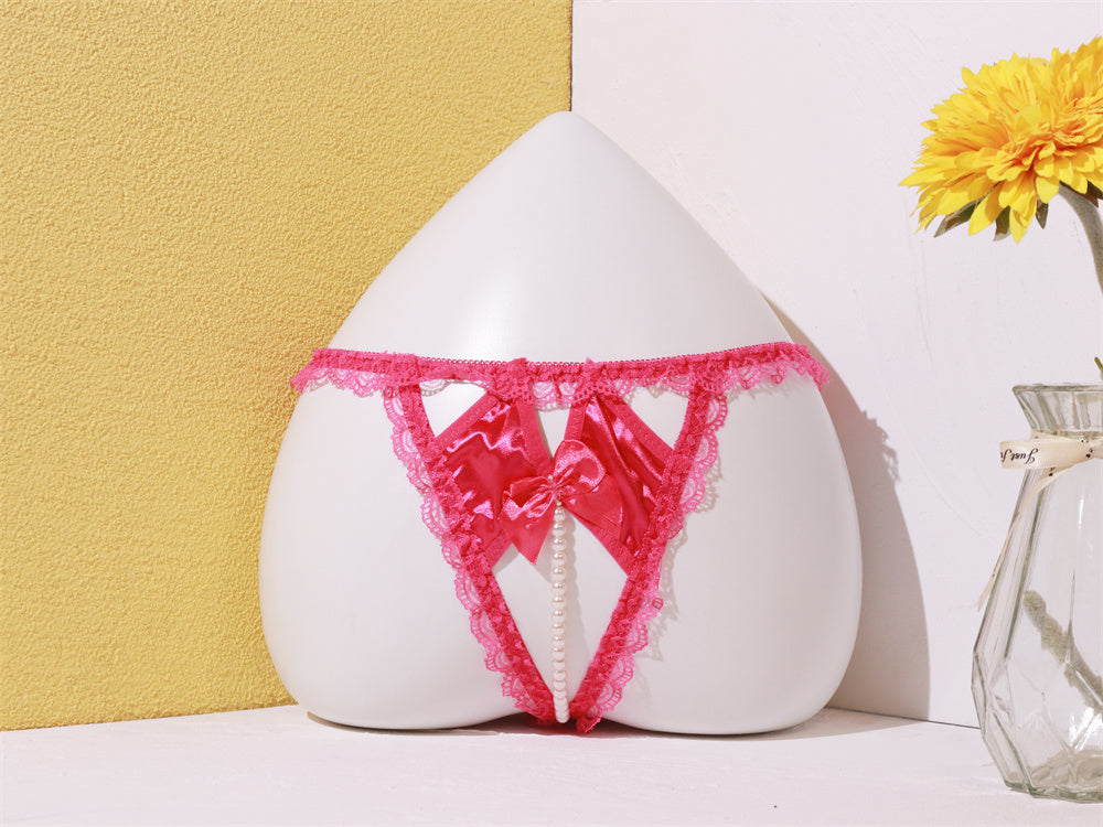 Pearl Elegance: Lace String