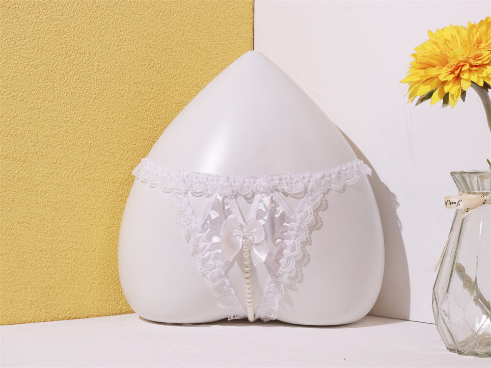 Pearl Elegance: Lace String