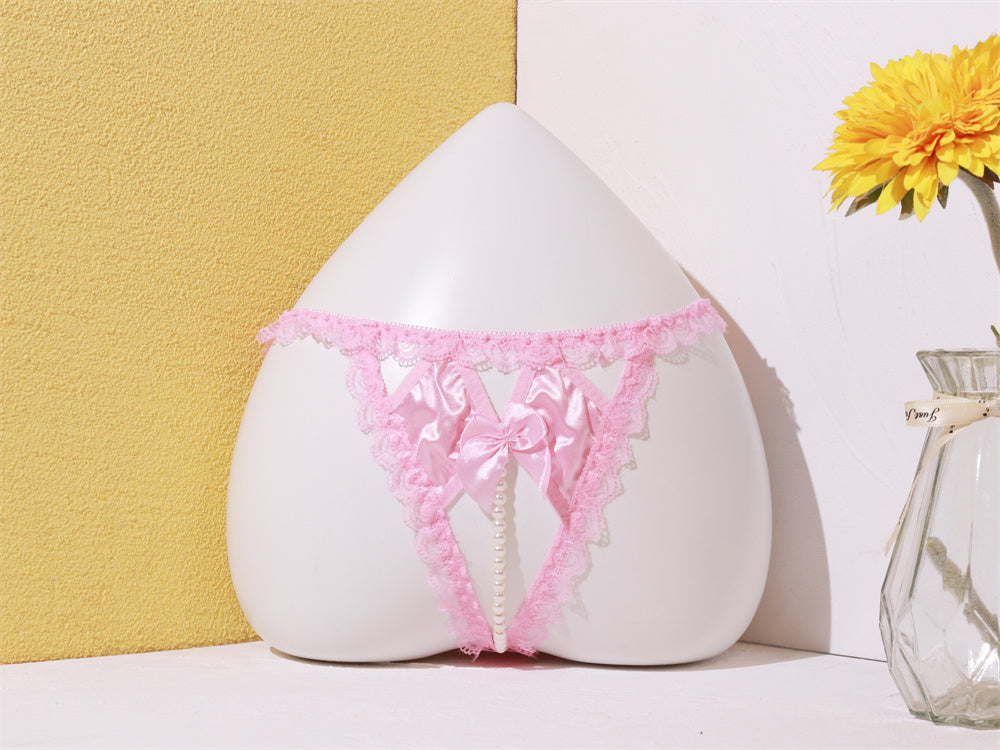 Pearl Elegance: Lace String