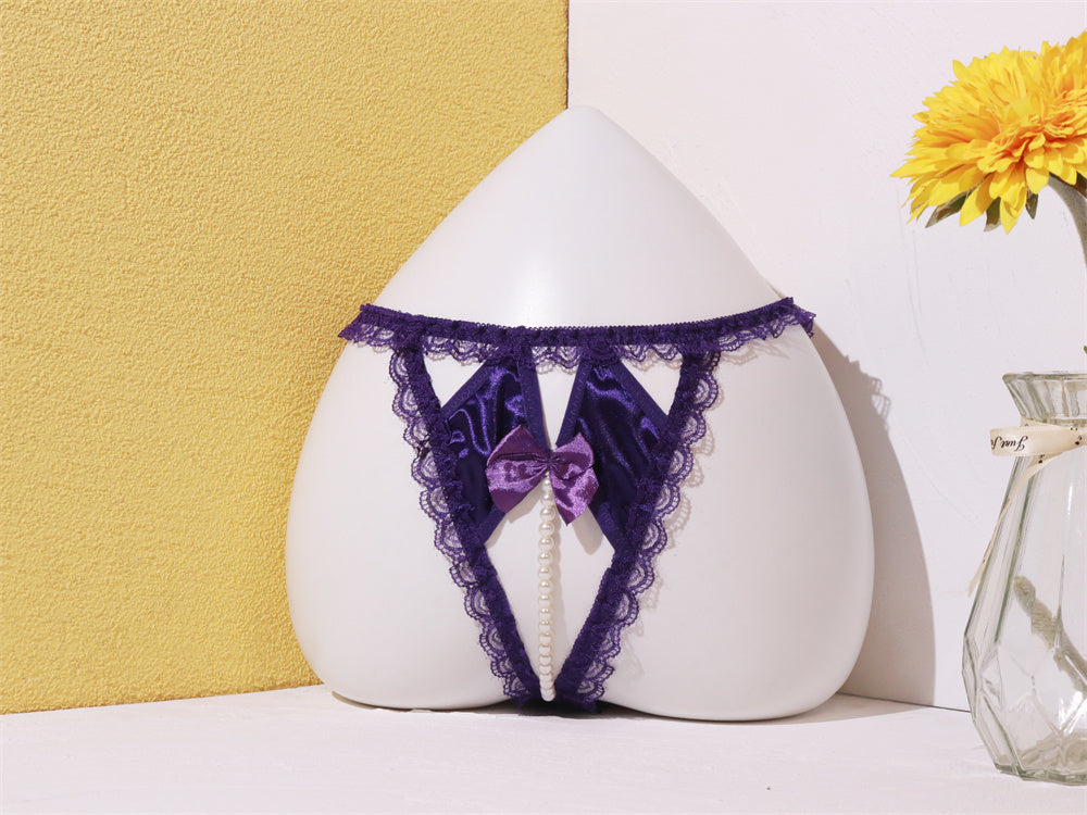 Pearl Elegance: Lace String