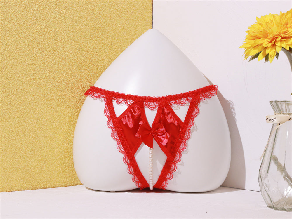 Pearl Elegance: Lace String