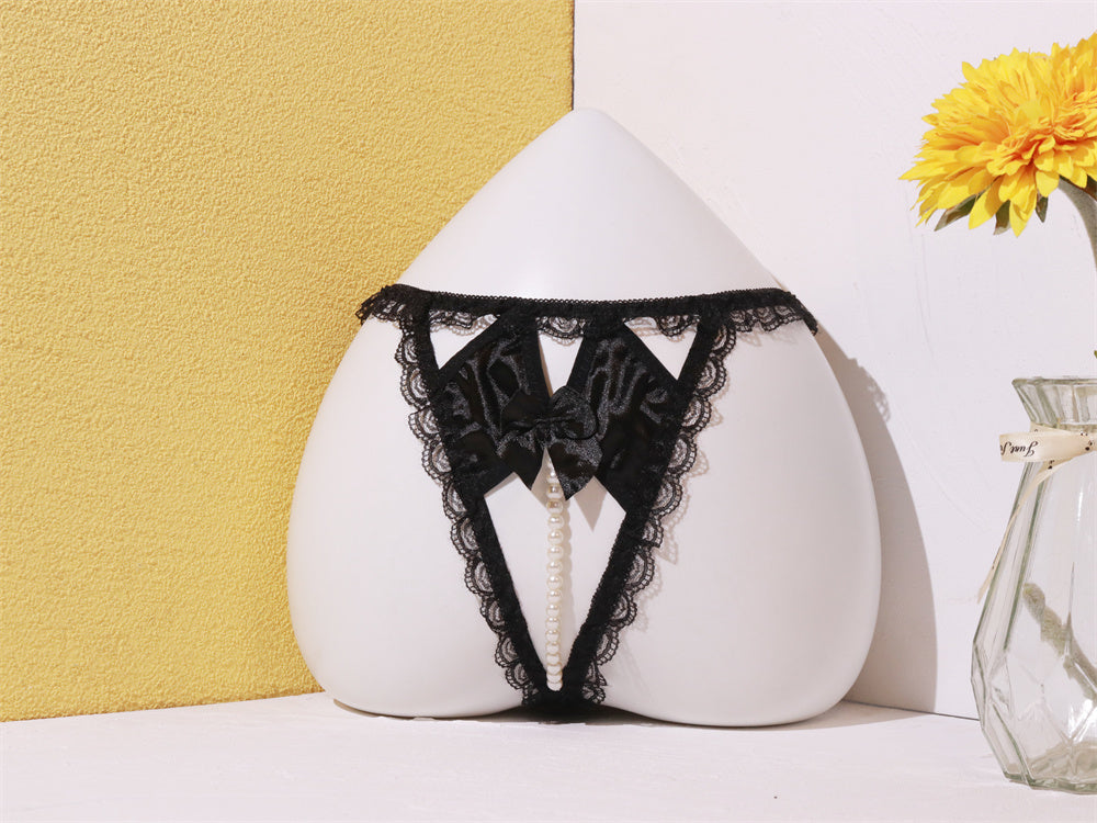 Pearl Elegance: Lace String