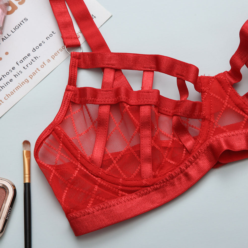 Seductive Silhouette: Strappy Curve-Hugging Lingerie Set