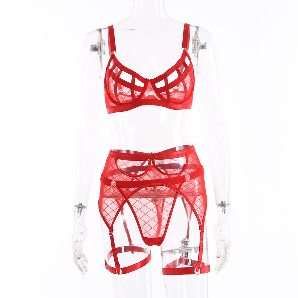 Seductive Silhouette: Strappy Curve-Hugging Lingerie Set