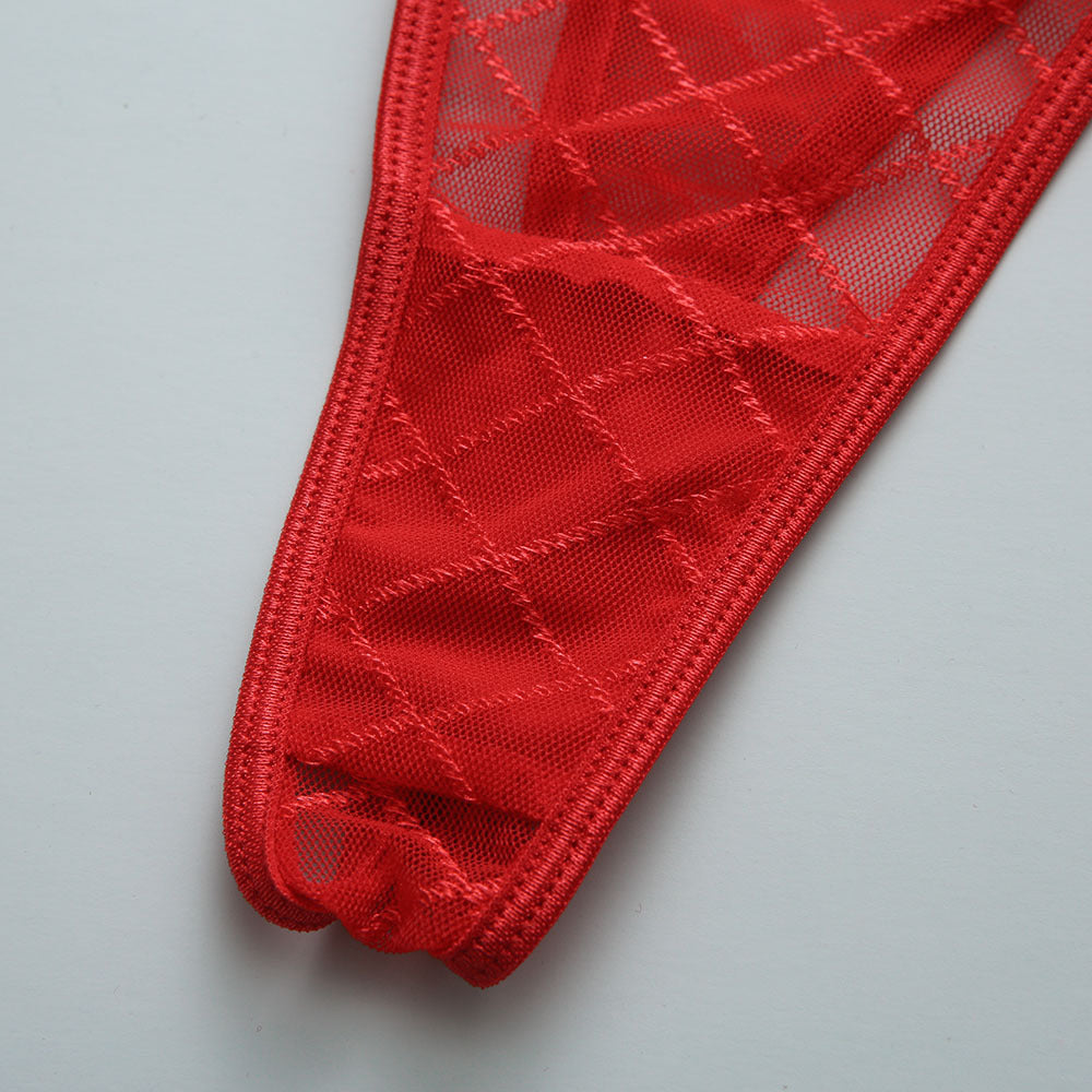 Seductive Silhouette: Strappy Curve-Hugging Lingerie Set