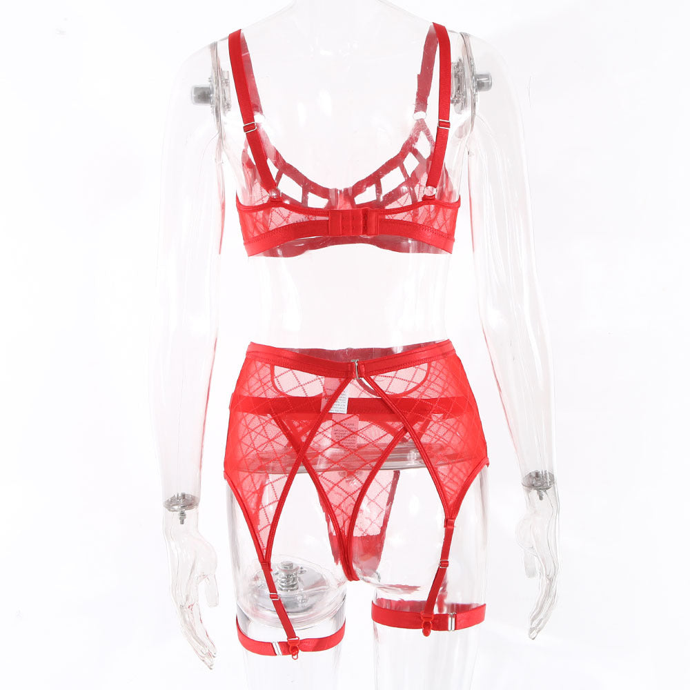 Seductive Silhouette: Strappy Curve-Hugging Lingerie Set